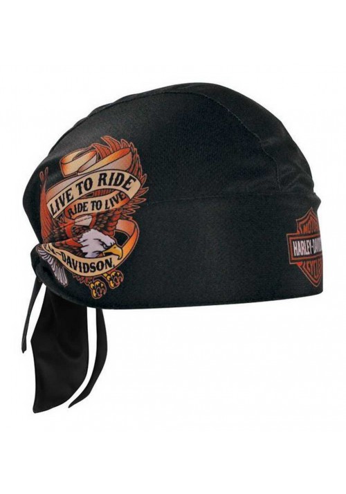 Harley Davidson Homme Live To Ride Eagle  bandana Noir HW00930