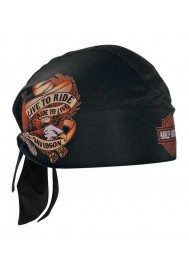 Harley Davidson Homme Live To Ride Eagle  bandana Noir HW00930