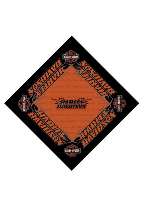 Harley Davidson Homme Strong H-D Bandana Noir  Orange  BA98630