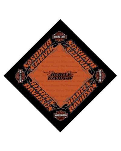 Harley Davidson Homme Strong H-D Bandana Noir  Orange  BA98630