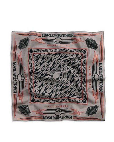 Harley Davidson Homme Skull Bandana Allover Gris/Noir. 99409-15VM