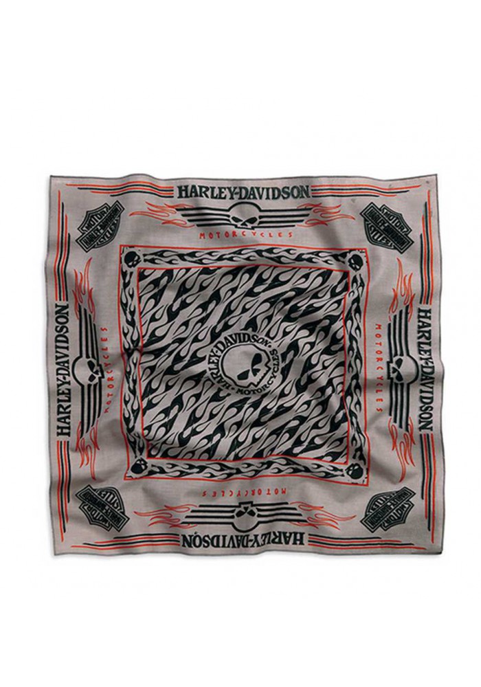 Harley Davidson Homme Skull Bandana Allover Gris/Noir. 99409-15VM