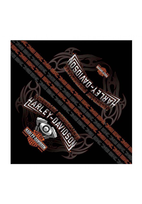 Harley Davidson Homme Bandana Engine Flames Bar &amp; Shield  Noir BA09830