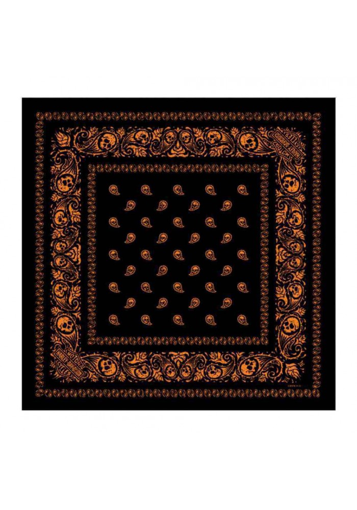 Harley Davidson Homme Devastation Bandana Noir Orange ch BA94764