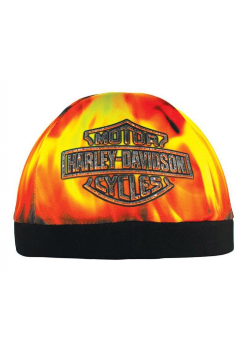 Harley Davidson Homme Hell Fire  Flames casquette Bar &amp; Shield Logo Skull  SK17164