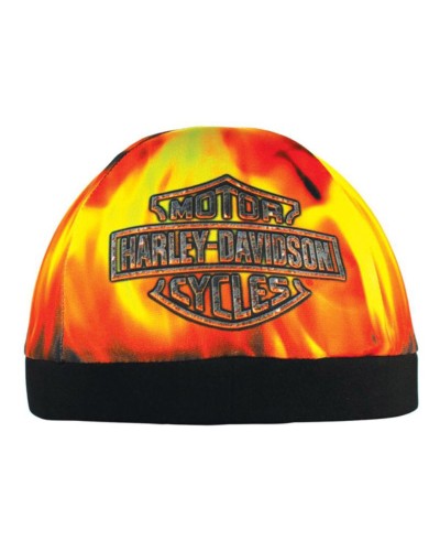Harley Davidson Homme Hell Fire  Flames casquette Bar &amp; Shield Logo Skull  SK17164
