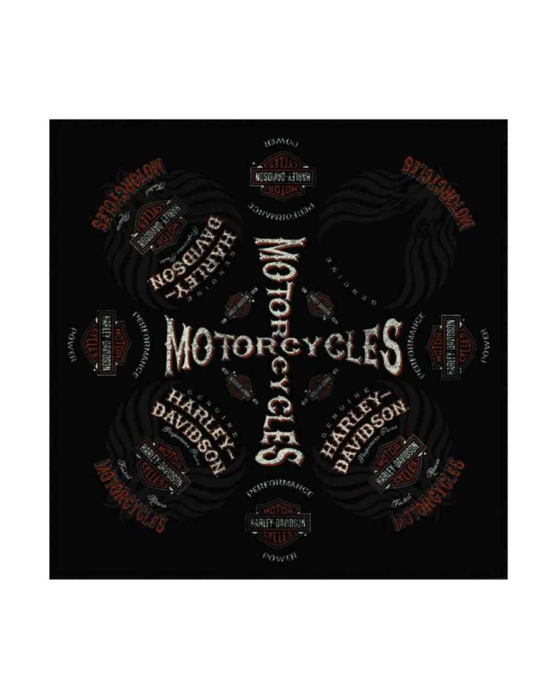 Harley Davidson Homme Bandana Performance Power Bar &amp; Shield Noir BA02680