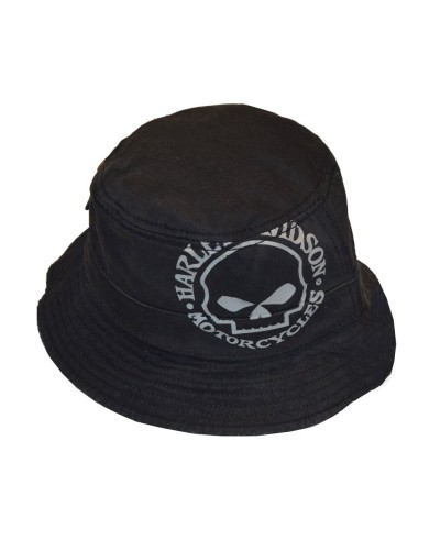 BOB Harley Davidson Homme Bucket  Foldable Washed Twill Noir HD-439