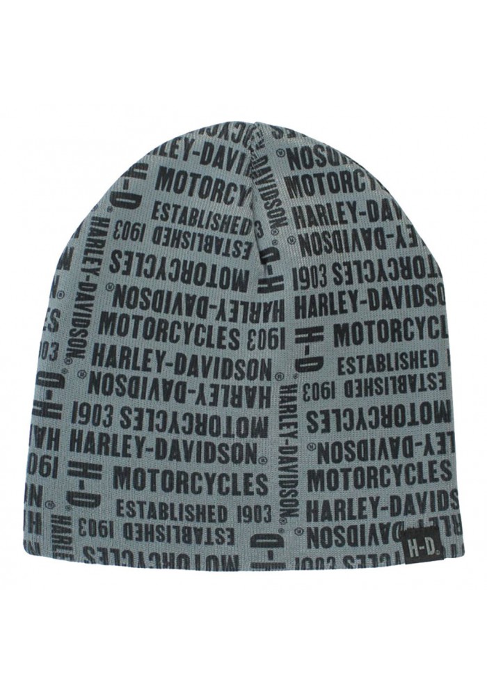 Harley Davidson Homme H-D Text Bonnet Gris KN19180