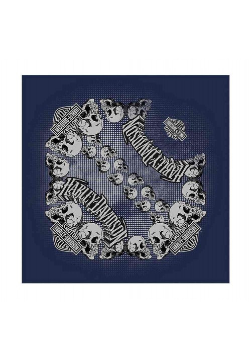 Harley Davidson Homme Skull H-D Script Bandana  Bleu BA16931