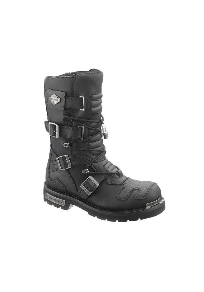 Bottes moto cuir Harley Davidson homme noires - Équipement moto