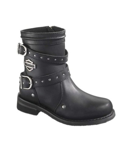 Bottes Harley Davidson Chryse en Cuir Noir (Ref : D87011) Botte Moto Femme