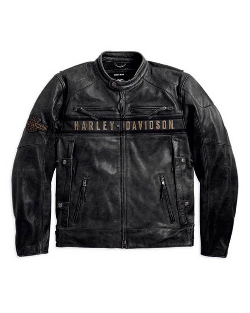 Blouson Harley-Davidson Hommes Passing Link Triple Vent en cuir  98074-14VM