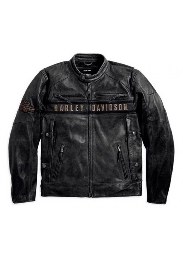 Blouson Harley-Davidson Hommes Passing Link Triple Vent en cuir 98074-14VM