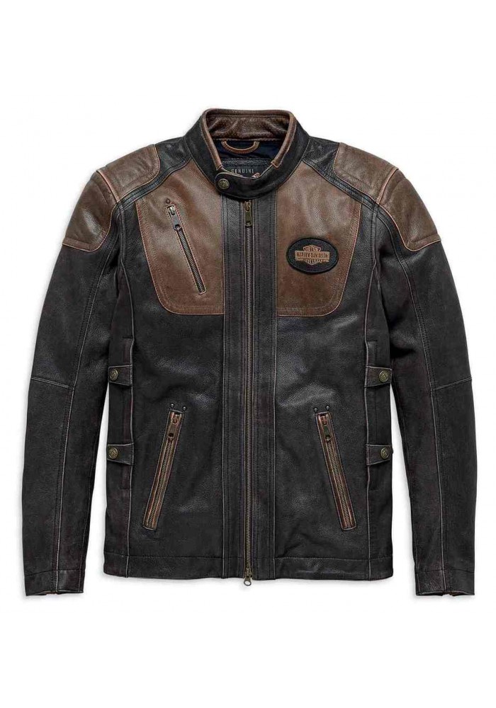 Blouson Harley-Davidson Hommes Triple Vent System Trostel en cuir 98053-19VM