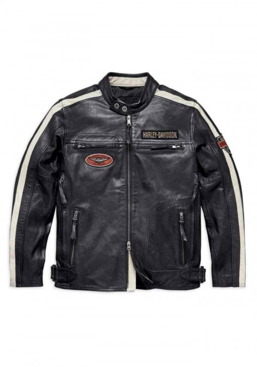 Blouson Harley-Davidson Hommes Command Mid-Weight en cuir  Noir 98007-18VM