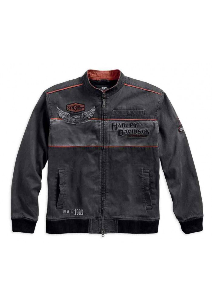 Blouson Harley-Davidson Hommes Iron Block Colorblocked Casual Noir 98577-17VM