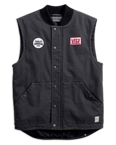 Blouson Harley-Davidson Hommes Quilted Slim Fit Workwear Vest  Asphalt Gray 98416-19VM