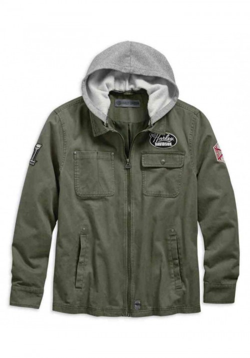 Blouson Harley-Davidson Hommes Hoodie Cotton Slim Fit Casual  Green 98596-19VM