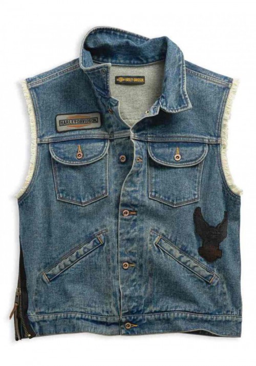 Blouson Harley-Davidson Hommes Blowout Slim Fit Denim Vest  Dress Blues 99257-19VM
