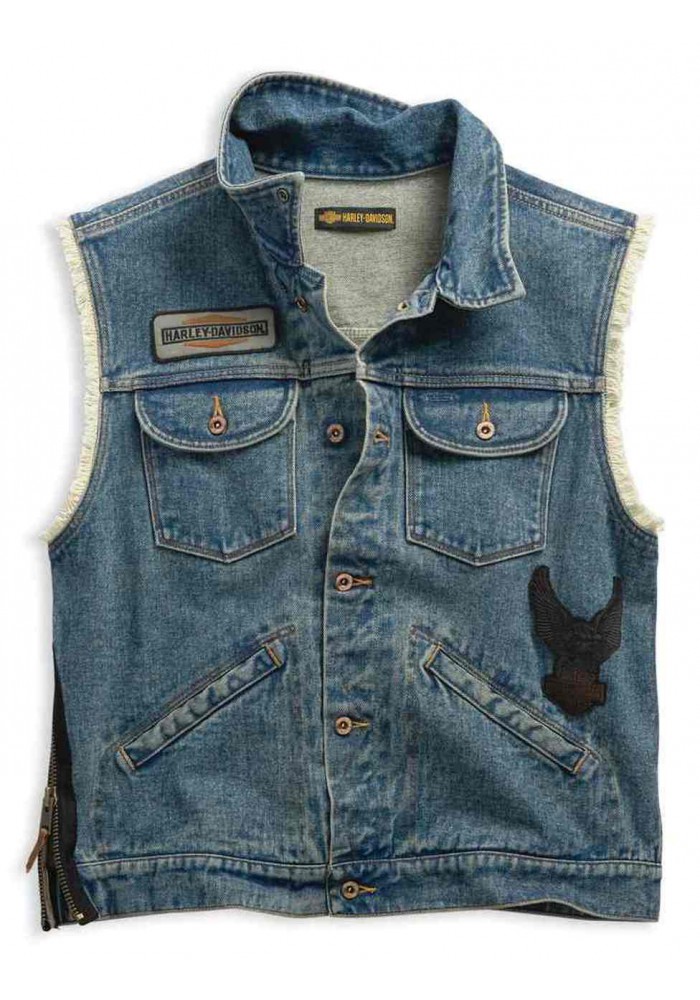 Blouson Harley-Davidson Hommes Blowout Slim Fit Denim Vest Dress Blues 99257-19VM