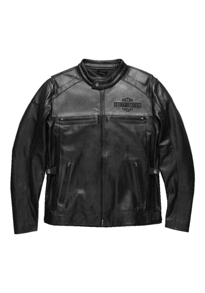 Blouson Harley-Davidson Hommes Votary Colorblocked en cuir Noir 98119-17VM