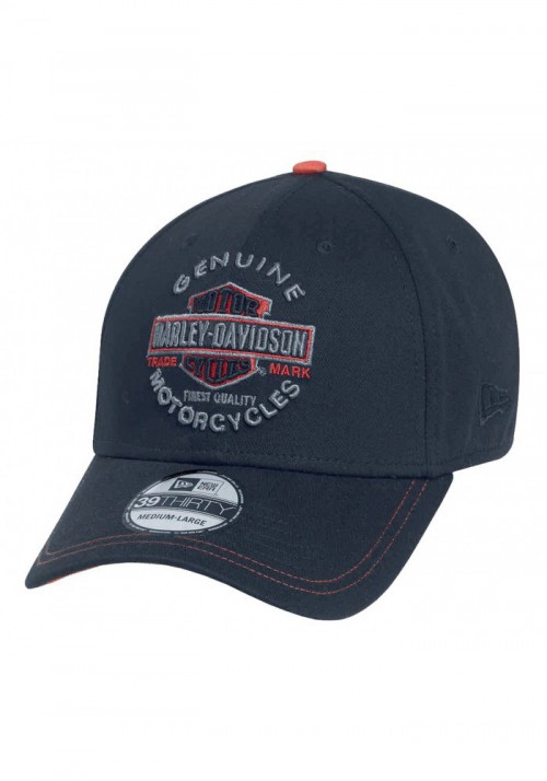 Casquette Harley Davidson Homme Genuine Trademark 39THIRTY Cap Hat  Black. 99424-16VM