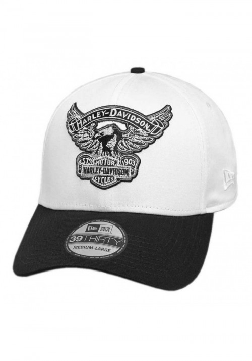 Casquette Harley Davidson Homme Embroidered Eagle 39THIRTY Baseball Cap  White 99427-18VM