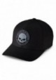 Casquette Harley Davidson Homme Rubber Skull Patch Stretch Cap Hat Black/Grey. 99409-16VM