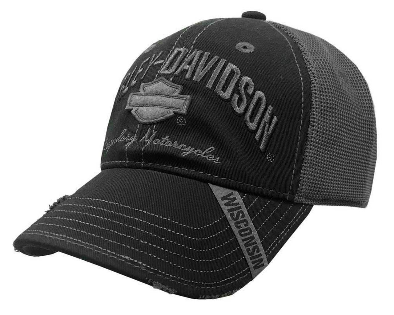 Casquette Harley Davidson Homme Baseball Cap HD Bar & Shield Mesh Hat Black BC51654