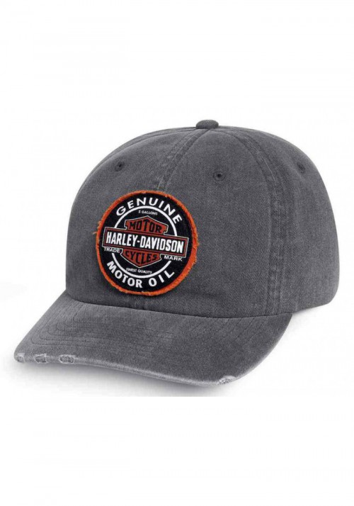 Casquette Harley Davidson Homme Frayed Genuine Oil Patch Baseball Cap  Gray 99411-16VM