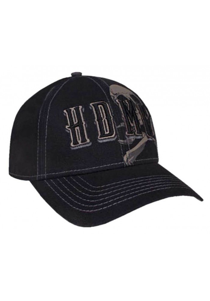 Casquette Harley Davidson Homme Grim Skull Embroidered Adjustable Baseball Cap BCC34130