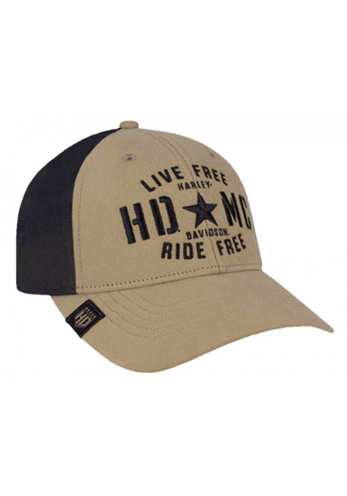 Casquette Harley Davidson Homme Military Star Colorblocked Baseball Cap Khaki BCC34312