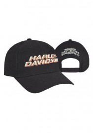 Casquette Harley Davidson Homme 3D H-D Rubberized Script Snap Back Baseball Cap Black BCC51664