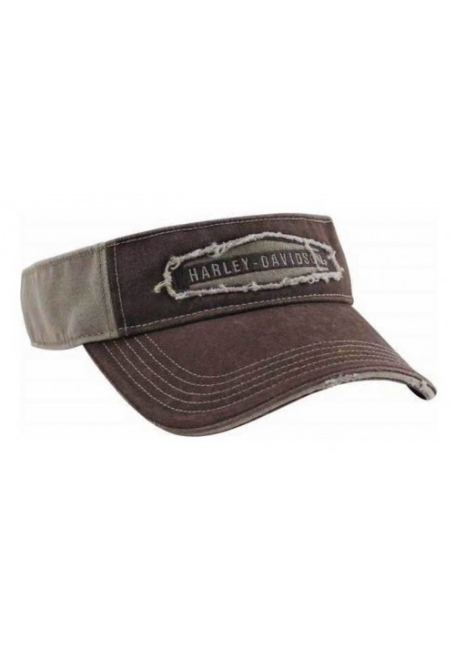 Casquette Harley Davidson Homme Raw-Edge Hexagon Visor  Distressed Stone Wash VIS09504