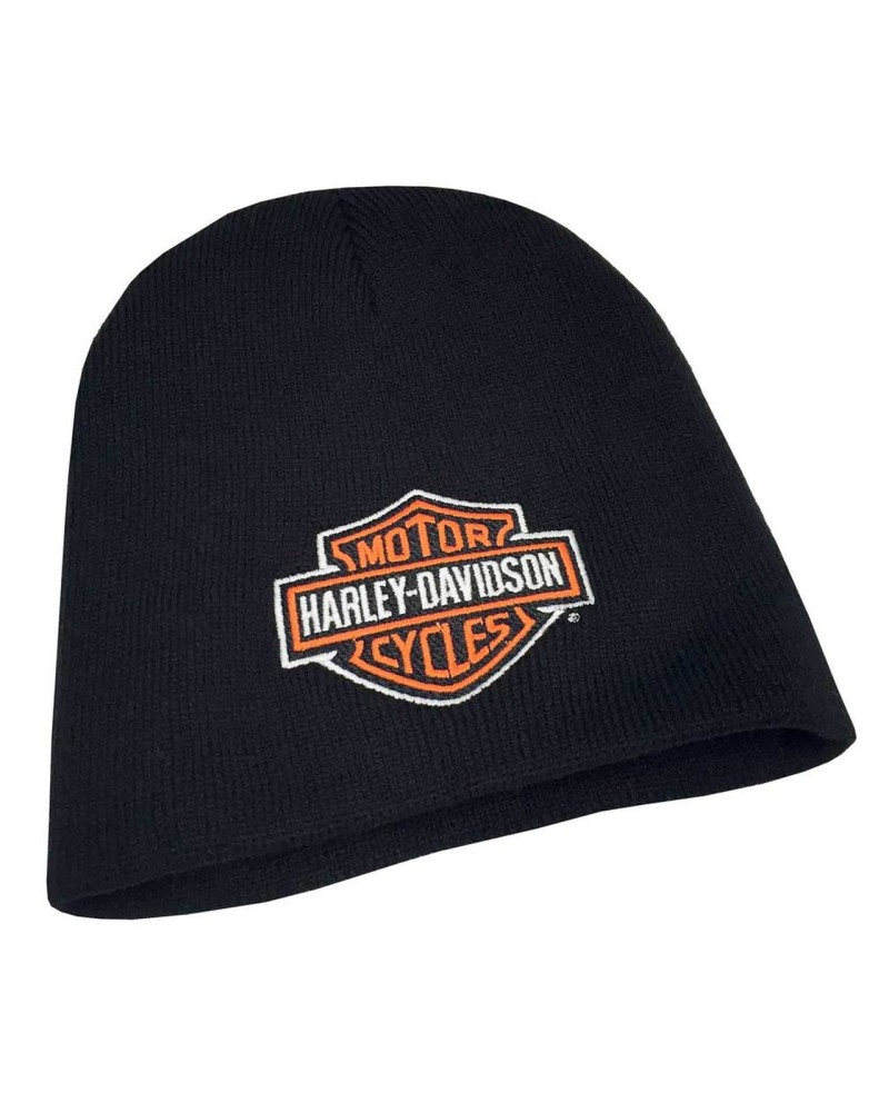 Casquette Harley Davidson Embroidered Bar & Shield Knit Beanie Cap  Black KNCUS020130