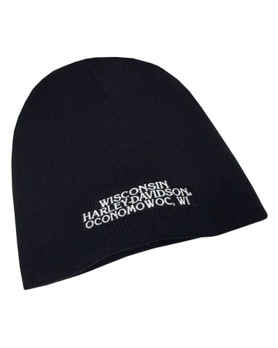 Casquette Harley Davidson Embroidered Bar & Shield Knit Beanie Cap  Black KNCUS020130