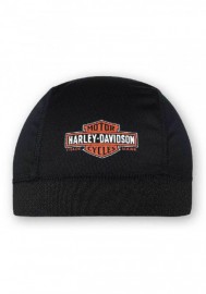 Casquette Harley Davidson Homme Long Bar & Shield Skull Cap Black Orange & White SK31230