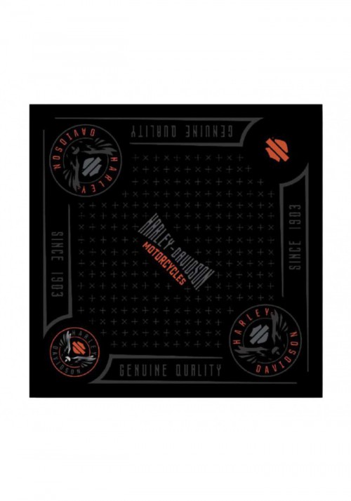 Casquette Harley Davidson Homme Velocity Bandana - Black & Orange  24 x 24 inch BA31430