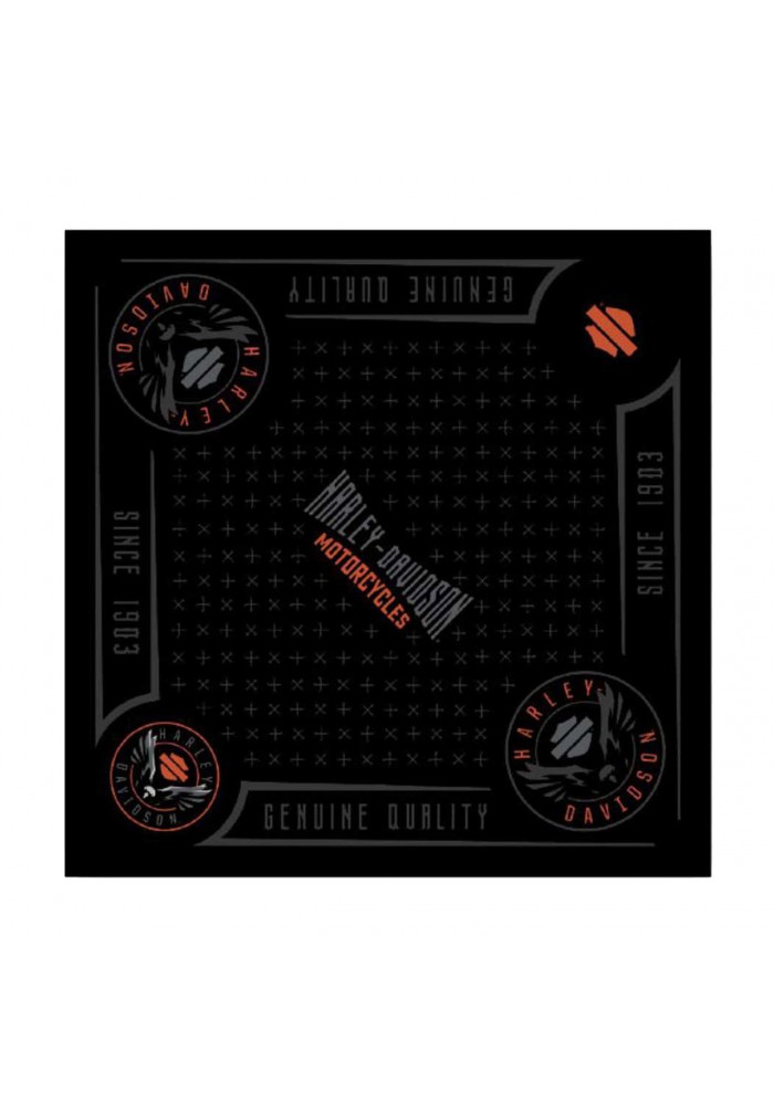 Casquette Harley Davidson Homme Velocity Bandana - Black & Orange 24 x 24 inch BA31430