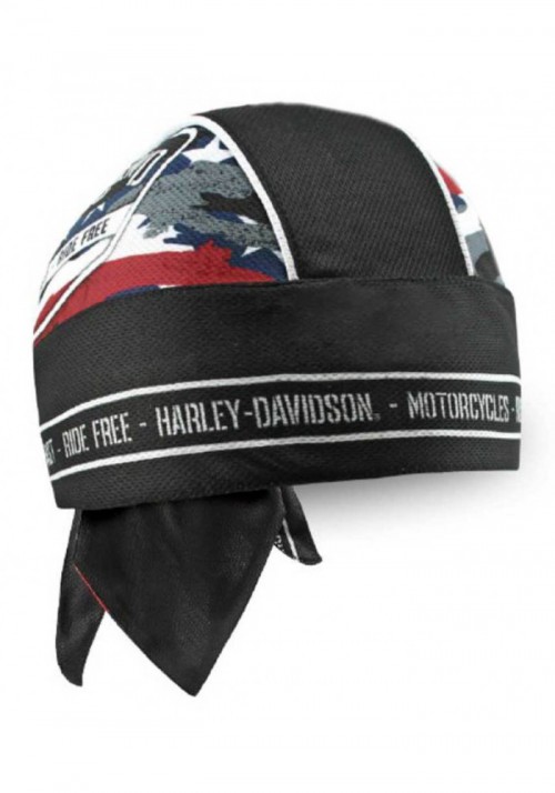Casquette Harley Davidson Homme Patriotic Grunge Perforated Headwrap  Black HW29084