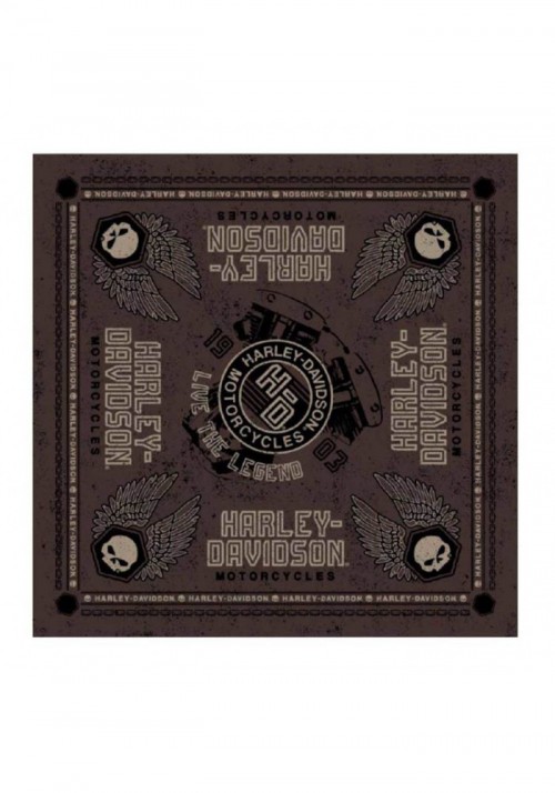 Casquette Harley Davidson Homme Forged Willie G Skull Bandana - Brown  24 x 24 in BA31939