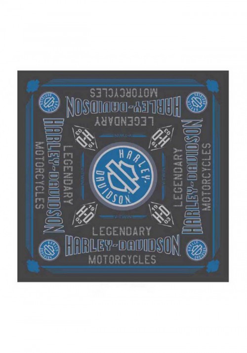 Casquette Harley Davidson Innovative Design Bandana ? Charcoal & Blue 24 x 24 BA33754
