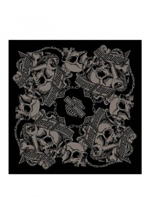 Casquette Harley Davidson Homme Grim Skulls Bandana - Black & Gray  24 x 24 in BA34180