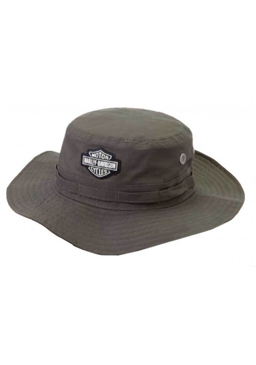 Casquette Harley Davidson Homme Rubber Patch Boonie Cotton Twill Hat  Green HD-479-GRN