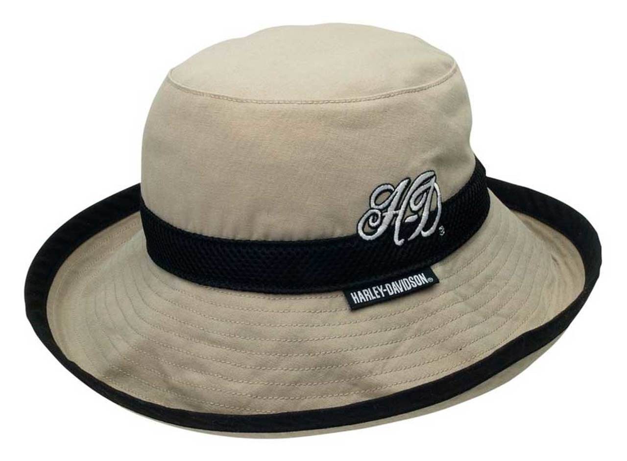 HarleyDavidson Mens Cotton Canvas Bucket Hat w/Adjustable Toggle