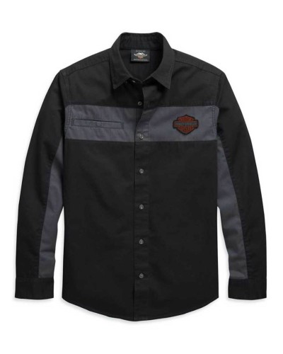 Harley-Davidson Hommes Copperblock manches longues Woven Shirt  Noir 99081-20VM