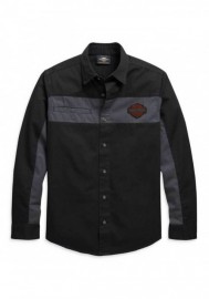 Harley-Davidson Hommes Copperblock manches longues Woven Shirt Noir 99081-20VM