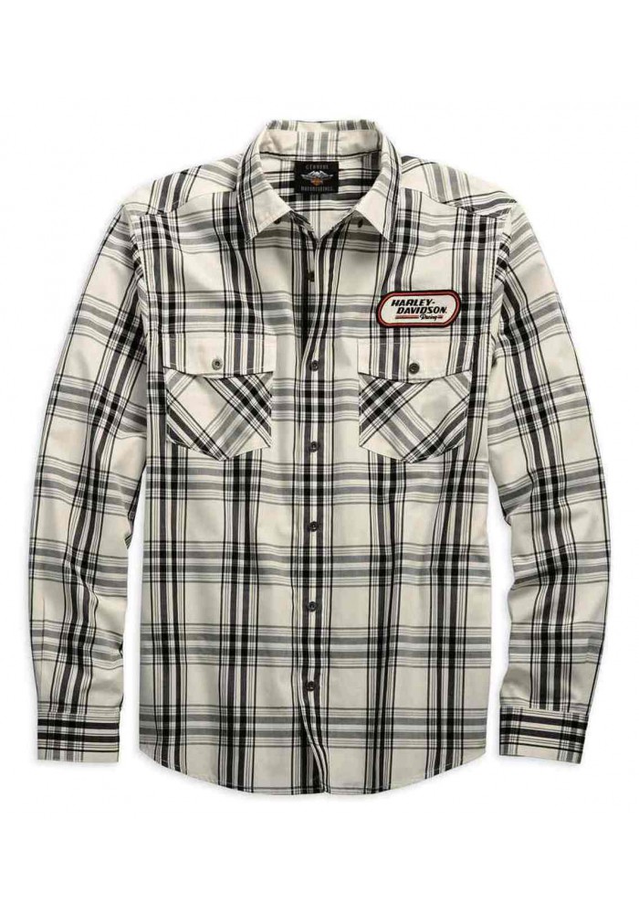 Harley-Davidson Hommes H-D Racing manches longues Plaid Woven Shirt 99162-19VM