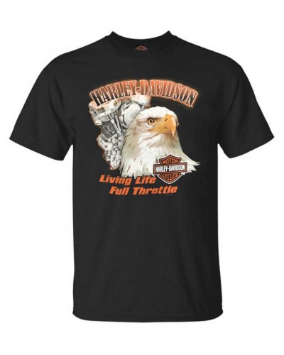 Harley-Davidson Hommes Living Life All-Cotton manches courtes col rond Tee Shirt  Noir 30297425